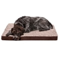 thumbnail image 1 of FurHaven | Deluxe Two-Tone Faux Fur & Suede Full Support Orthopedic Pet Bed for Dogs & Cats, Espresso, Large, 1 of 12