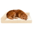 thumbnail image 1 of FurHaven Embossed Faux Fur & Suede Orthopedic Deluxe L-Chaise Pet Bed for Dogs & Cats - Taupe, Large, 1 of 14