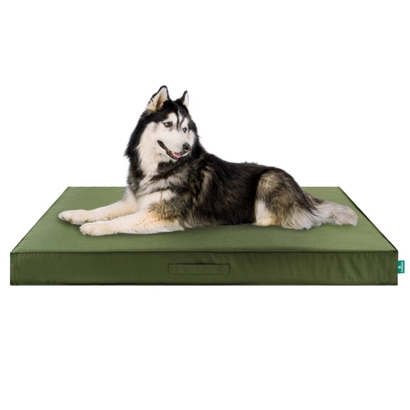 FurHaven Grid Indoor-Outdoor Cooling Memory Foam Deluxe Mattress for Dogs and Cats - Olivine, Jumbo Plus