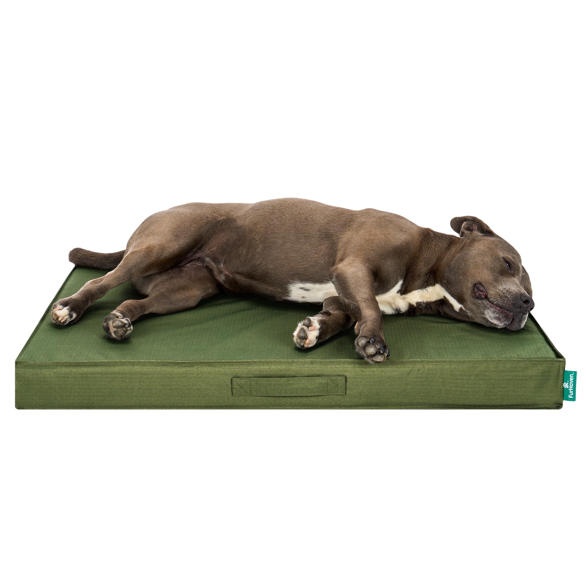 FurHaven Grid Indoor-Outdoor Cooling Memory Foam Deluxe Mattress for Dogs and Cats - Olivine, Large