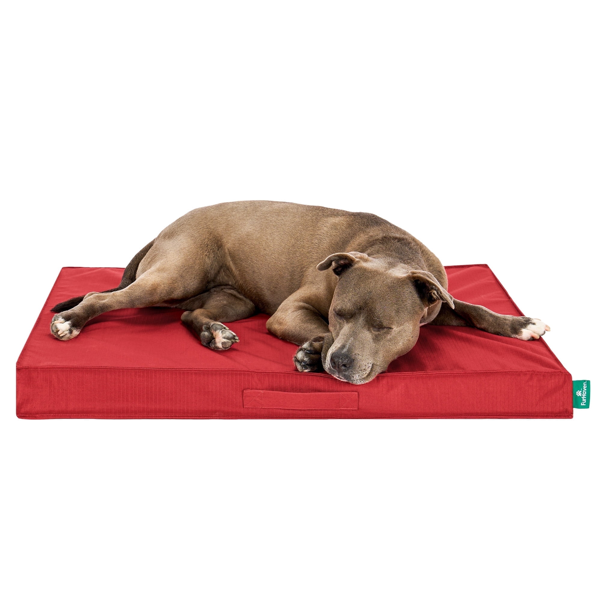 FurHaven Grid Indoor-Outdoor Cooling Memory Foam Deluxe Mattress for Dogs and Cats - Red, Large
