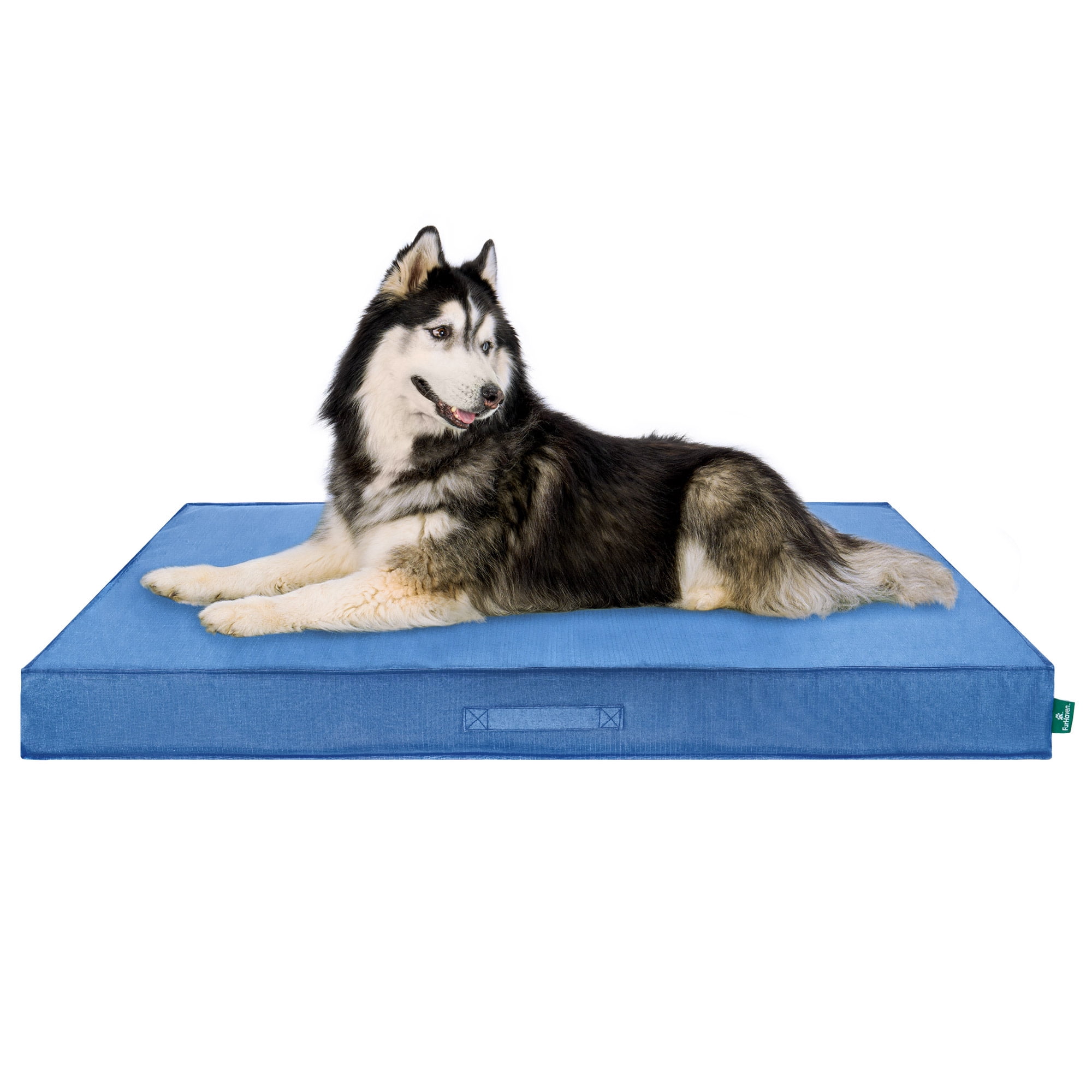 FurHaven Jumbo Plus Orthopedic Dog Bed – Indoor/Outdoor Water-Resistant Mattress Pet Bed, Removable Washable Cover, Capri Blue