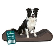 FurHaven Orthopedic Dog Bed for Large/Medium Dogs, Luxe Lounger Contour Mattress with a Solid Orthopedic Foam Slab for Joint Support, Removable Washable Cover, Large, Plush Suede, Chocolate