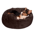 thumbnail image 1 of FurHaven Orthopedic Fur Ball Dog Bed, Refillable Beanbag-Style Nesting Bed with Removable Washable Cover & Liner, Medium, Plush Faux Fur, Espresso, 1 Count, 1 of 2