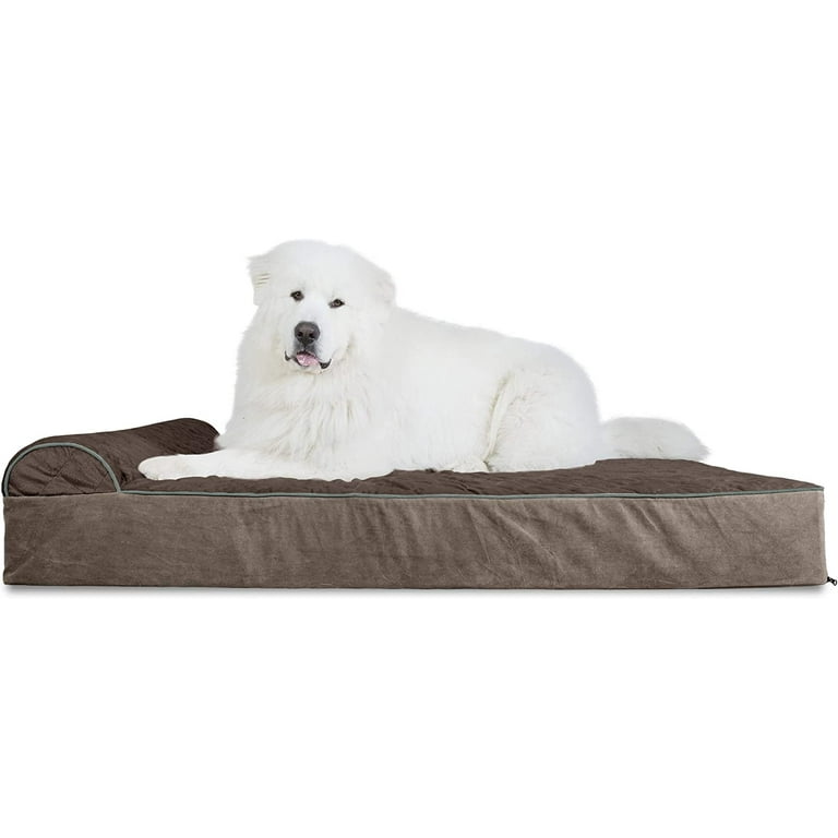 Furhaven quilted faux fur & outlet velvet goliath chaise dog bed