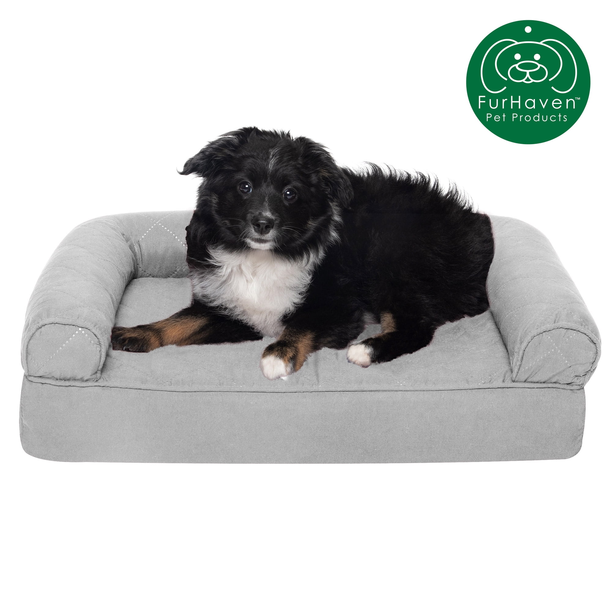 FurHaven Orthopedic Quilted Sofa Pet Bed for Dogs & Cats