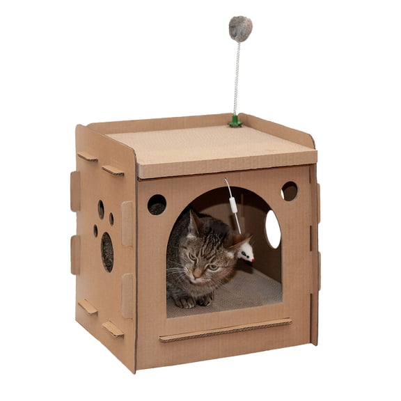 Tiger Tough Condo Hideaway Scratcher House With Toys & Catnip, 1 Count
