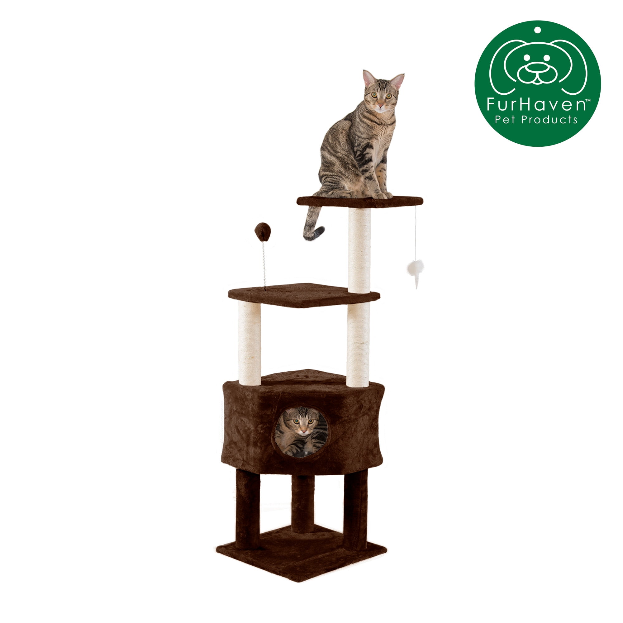 FurHaven Pet Cat Tree Tiger Tough Cat Tree House Furniture for Cats