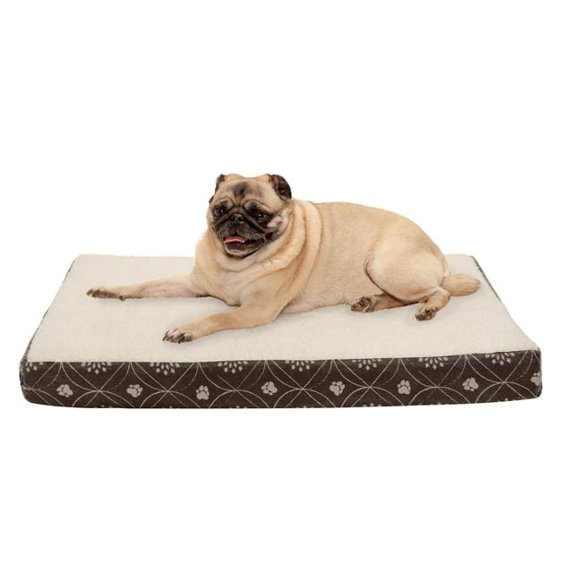 FurHaven Pet Dog Bed Cooling Gel Memory Foam Orthopedic Paw Decor Print Mattress Pet Bed for