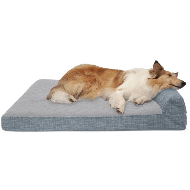 FurHaven Pet Dog Bed Cooling Gel Memory Foam Orthopedic Quilted Fleece & Print Suede Lounge