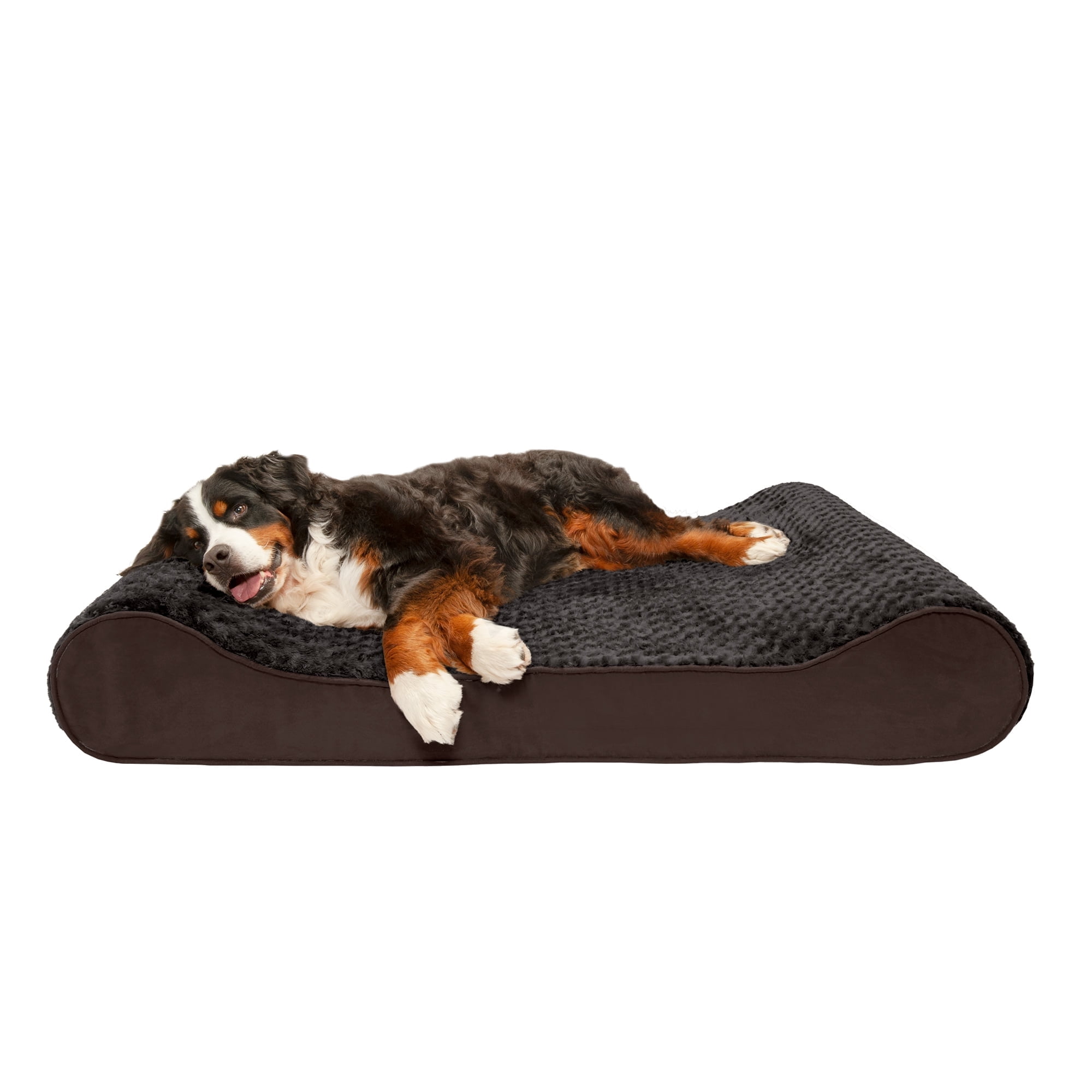 FurHaven Ultra Plush & Suede Gel-Top Luxe Lounger, Chocolate, Giant, 1 Count