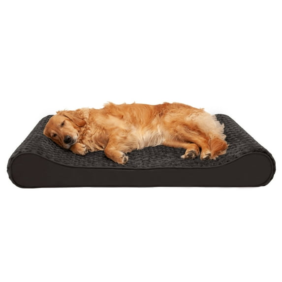 FurHaven Pet Dog Bed | Cooling Gel Memory Foam Orthopedic Ultra Plush Luxe Lounger Pet Bed for Dogs & Cats, Chocolate, Jumbo