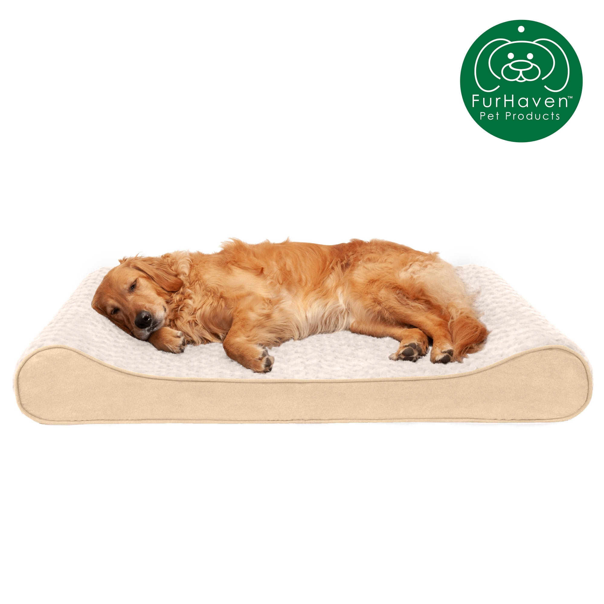 FurHaven Pet Dog Bed Cooling Gel Memory Foam Orthopedic Ultra Plush
