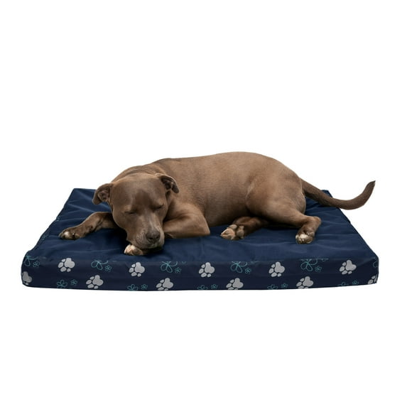 FurHaven Pet Dog Bed | Deluxe Cooling Gel Memory Foam Orthopedic Indoor/Outdoor Garden Pet Bed for Dogs & Cats, Lapis Blue, Large