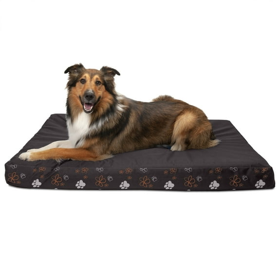 FurHaven Pet Dog Bed | Deluxe Memory Foam Indoor/Outdoor Garden Mattress Pet Bed for Dogs & Cats, Bark Brown, Jumbo