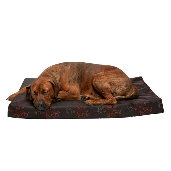 FurHaven Pet Dog Bed | Deluxe Memory Foam Indoor/Outdoor Garden Mattress Pet Bed for Dogs & Cats, Bark Brown, Large