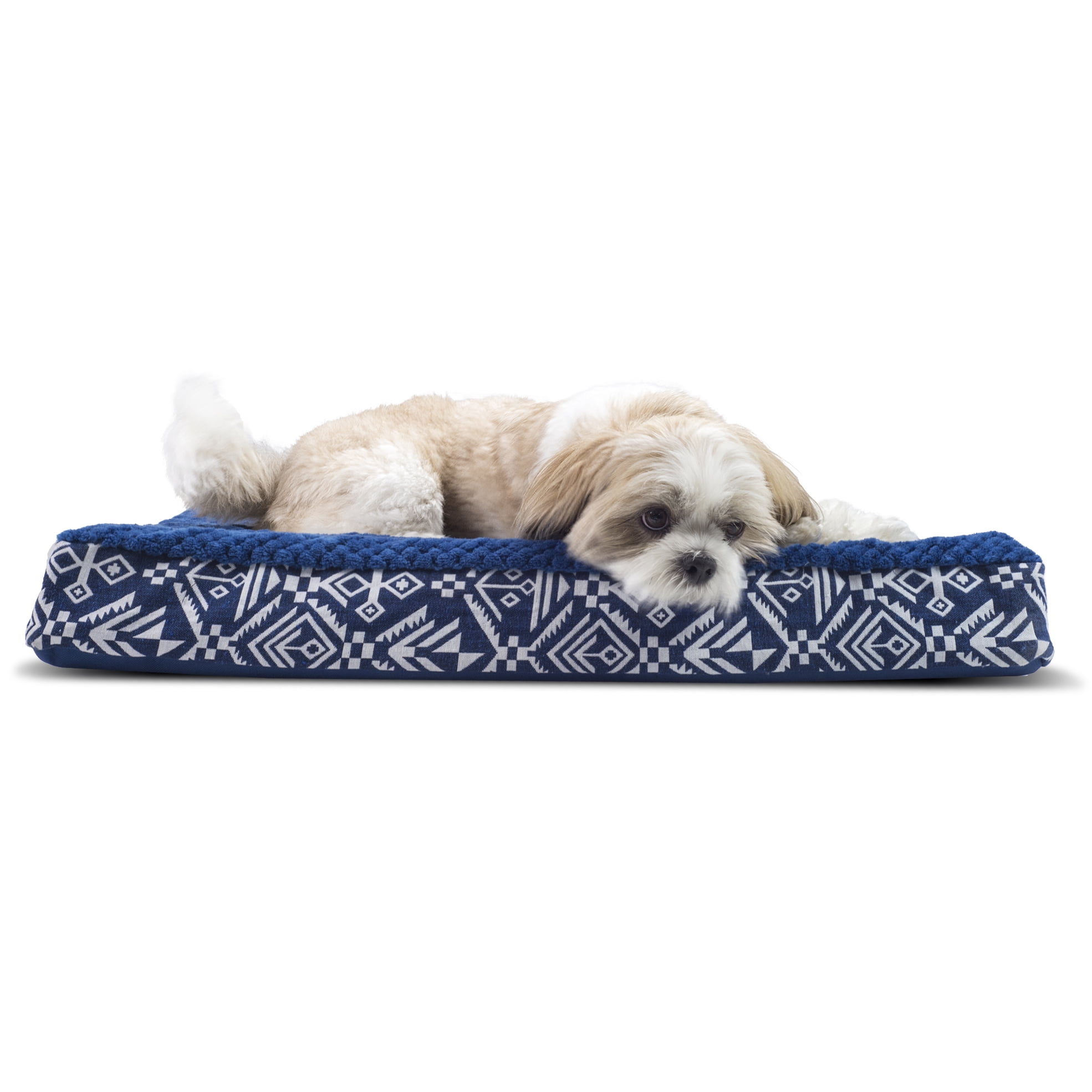 FurHaven Pet Dog Bed Deluxe Memory Foam Plush Kilim Mattress Pet Bed