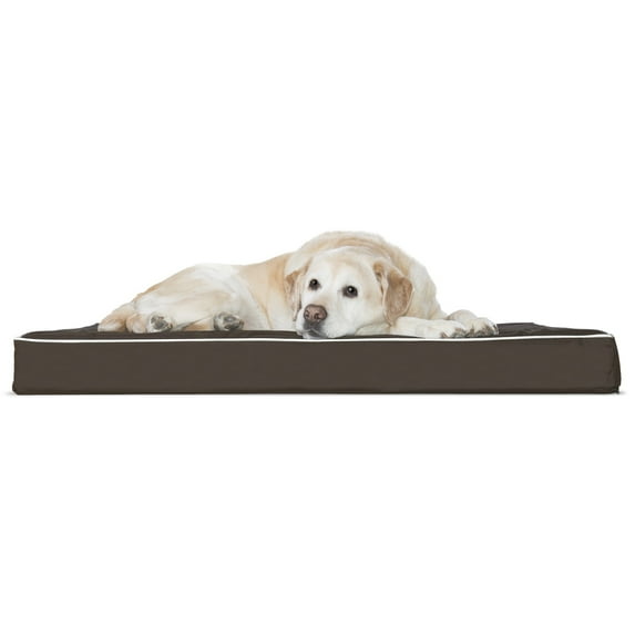 FurHaven Pet Dog Bed | Deluxe Orthopedic Indoor/Outdoor Pet Bed Mattress for Dogs & Cats, Solid Espresso, Jumbo