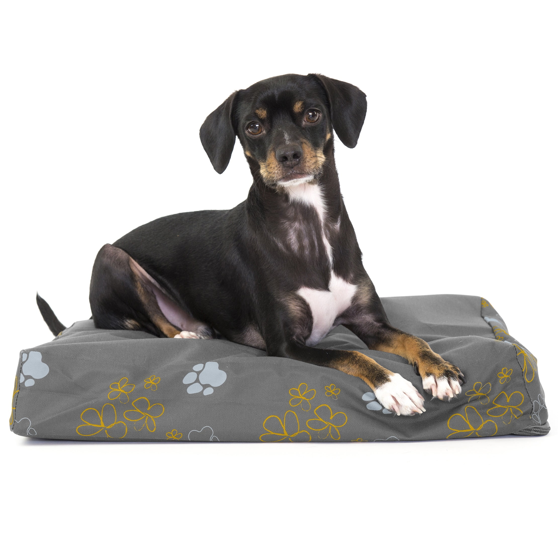 FurHaven Pet Dog Bed Deluxe Orthopedic Polycanvas Indoor Outdoor Garden Pet Bed for Dogs Cats Iron Gate Small