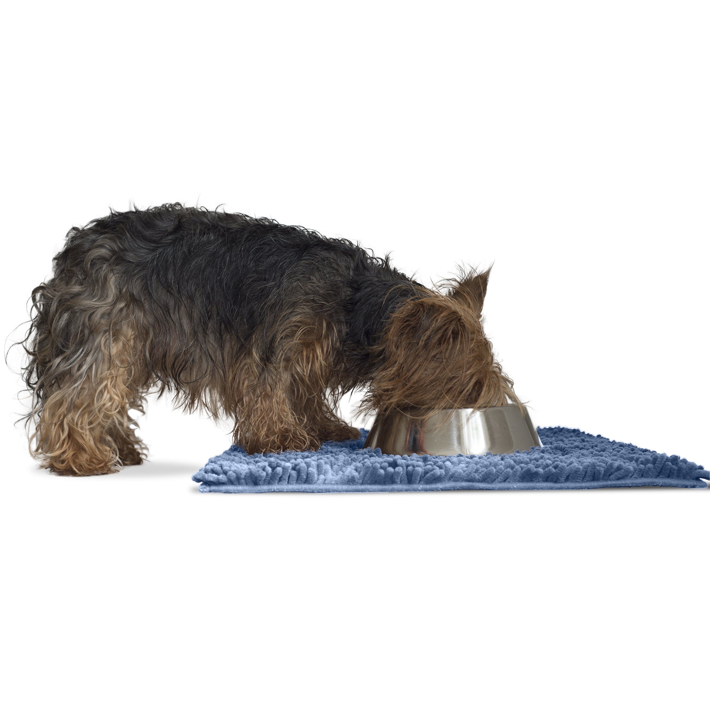 FurHaven Pet Dog Mat Muddy Paws Towel & Shammy Rug, Blue, Small