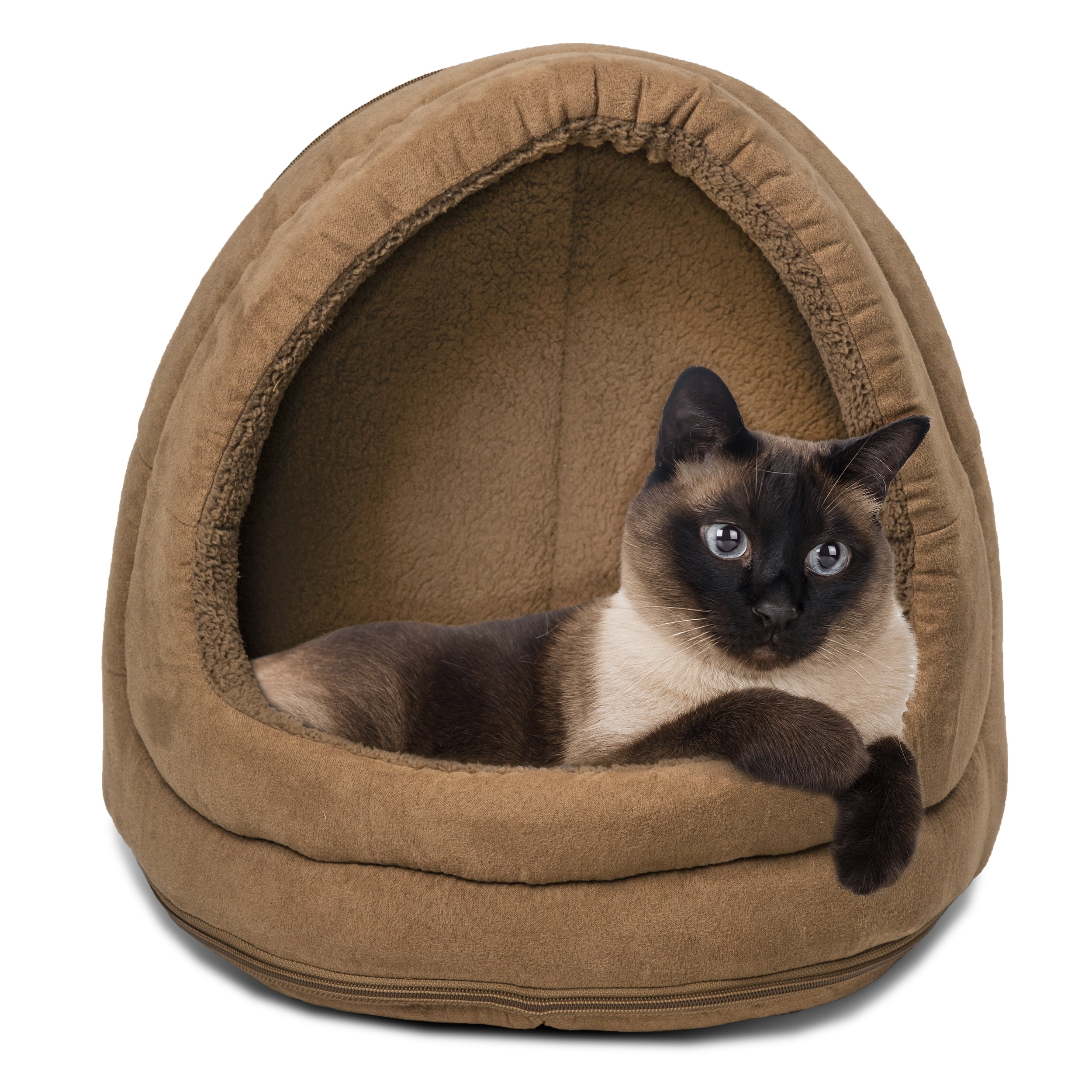 Dog bed with a hood top