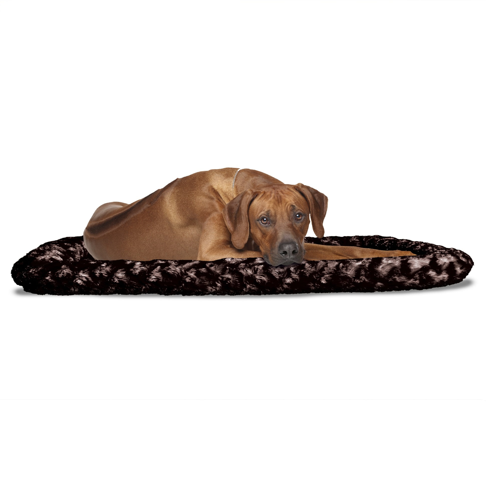 FurHaven Pet Kennel Pad Ultra Plush Bolster Pet Bed for Kennels