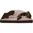 thumbnail image 1 of FurHaven Pet Products Berber & Suede Blanket-Top Cooling Gel Pet Bed for Dogs & Cats - Espresso, Large, 1 of 13