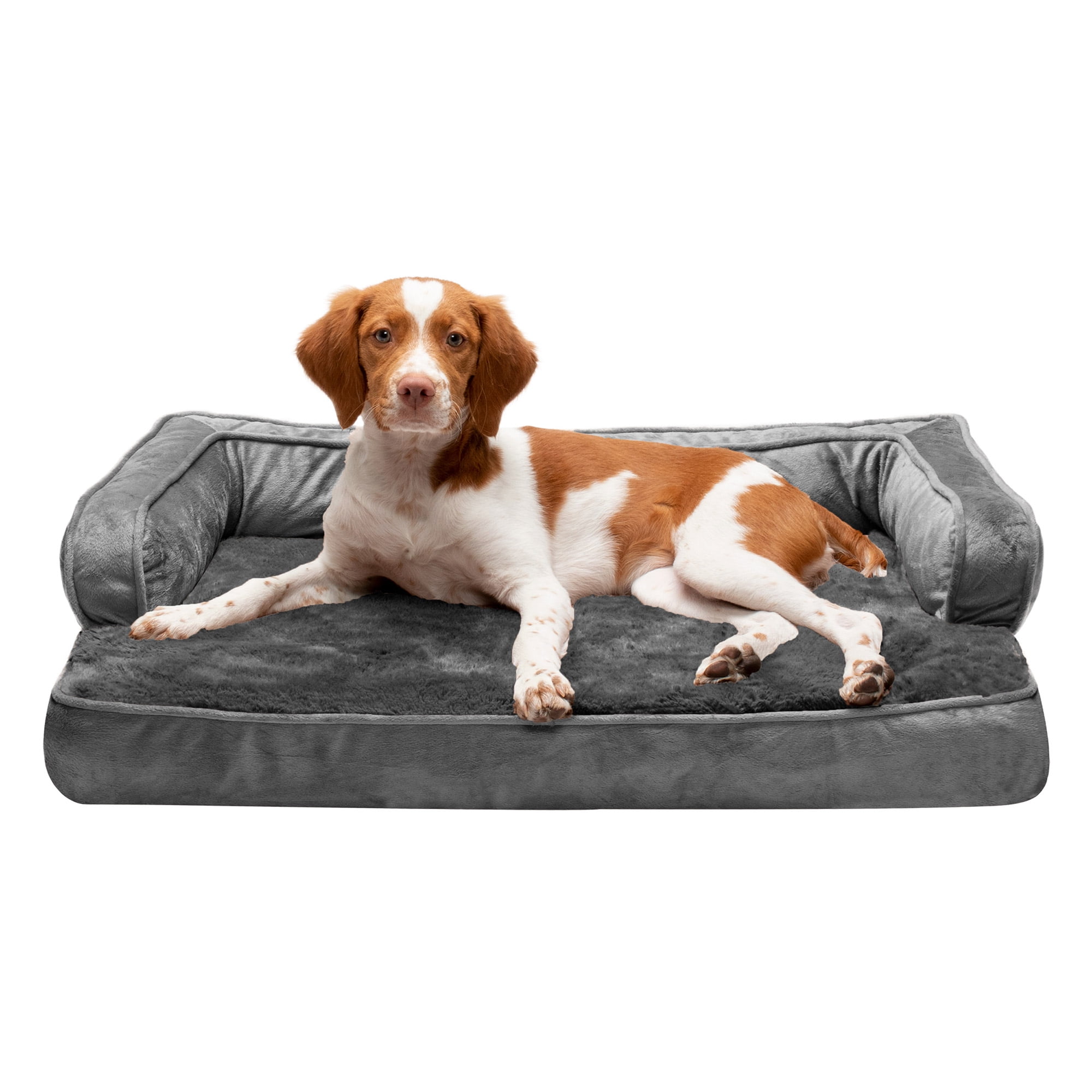 Medium Dark Gray Cooling Gel Foam Orthopedic Pet Sofa Bed