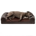 thumbnail image 1 of FurHaven Pet Products Faux Fleece & Chenille Orthopedic Sofa Pet Bed for Dogs & Cats - Coffee, Large, 1 of 13