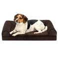 thumbnail image 1 of FurHaven Pet Products Faux Fleece & Chenille Orthopedic Sofa Pet Bed for Dogs & Cats - Coffee, Medium, 1 of 13