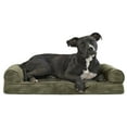 thumbnail image 1 of FurHaven Pet Products Faux Fur & Velvet Memory Top Sofa Pet Bed for Dogs & Cats - Dark Sage, Medium, 1 of 13
