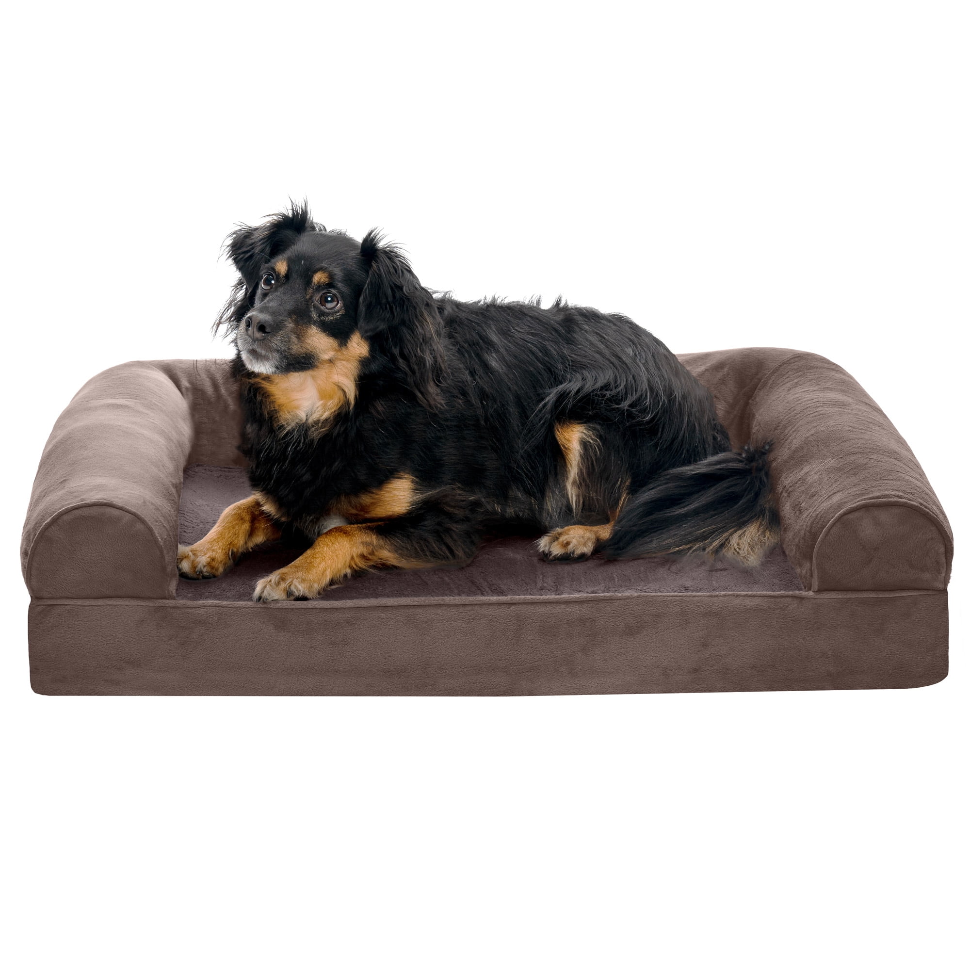 FurHaven Pet Products Faux Fur & Velvet Orthopedic Sofa Pet Bed for