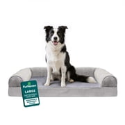 FurHaven Classic Sofa Orthopedic Dog Bed For Large Dogs - Egg Crate with a Solid Orthopedic Foam Base for Joint Support, Removable Washable Cover, Large, Faux F