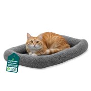 FurHaven Pet Products Faux Lambswool Bolster Crate Pet Bed - Gray, Extra Small