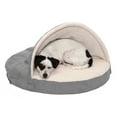 thumbnail image 1 of FurHaven Pet Products Faux Sheepskin Orthopedic Snuggery Burrow Pet Bed for Dogs & Cats - Gray, 26" Base, 1 of 13