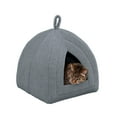 thumbnail image 1 of FurHaven Pet Products Fleece Tent Hooded Pet Bed for Cats & Small Dogs - Heather Gray, 1 of 10