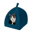 thumbnail image 1 of FurHaven Pet Products Fleece Tent Hooded Pet Bed for Cats & Small Dogs - Lagoon Blue, 1 of 10