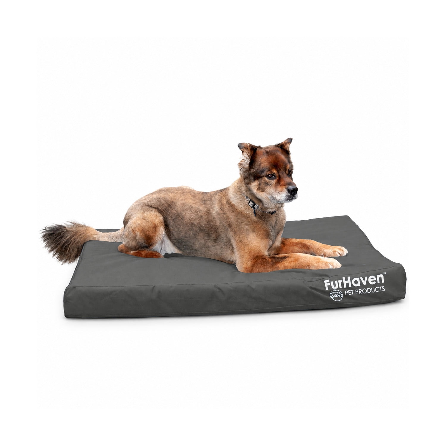 FurHaven Indoor-Outdoor Deluxe Memory Top Mat, Stone Gray, Jumbo, 1 Count