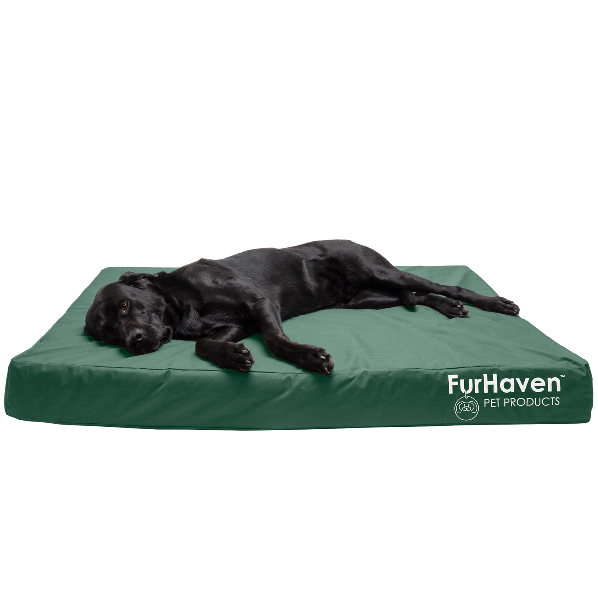 FurHaven Coated Oxford Indoor/Outdoor Deluxe Orthopedic Mattress Pet Bed, Forest, Jumbo Plus/XXL, 1 Count
