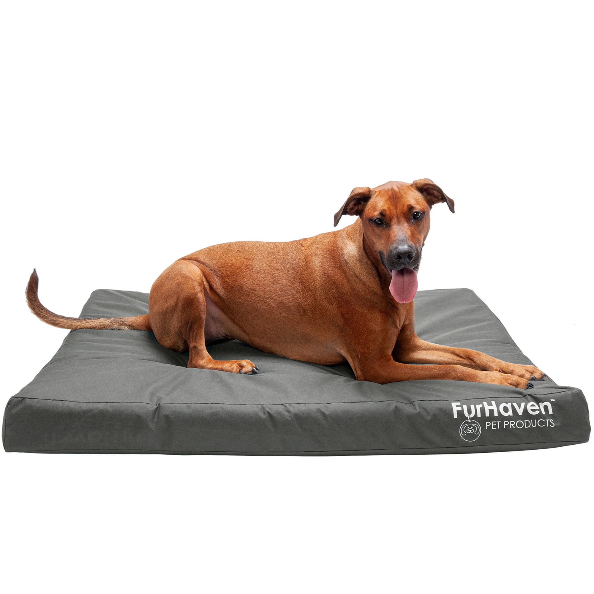 Jumbo Furhaven Logo Indoor/Outdoor Deluxe Orthopedic Dog Bed