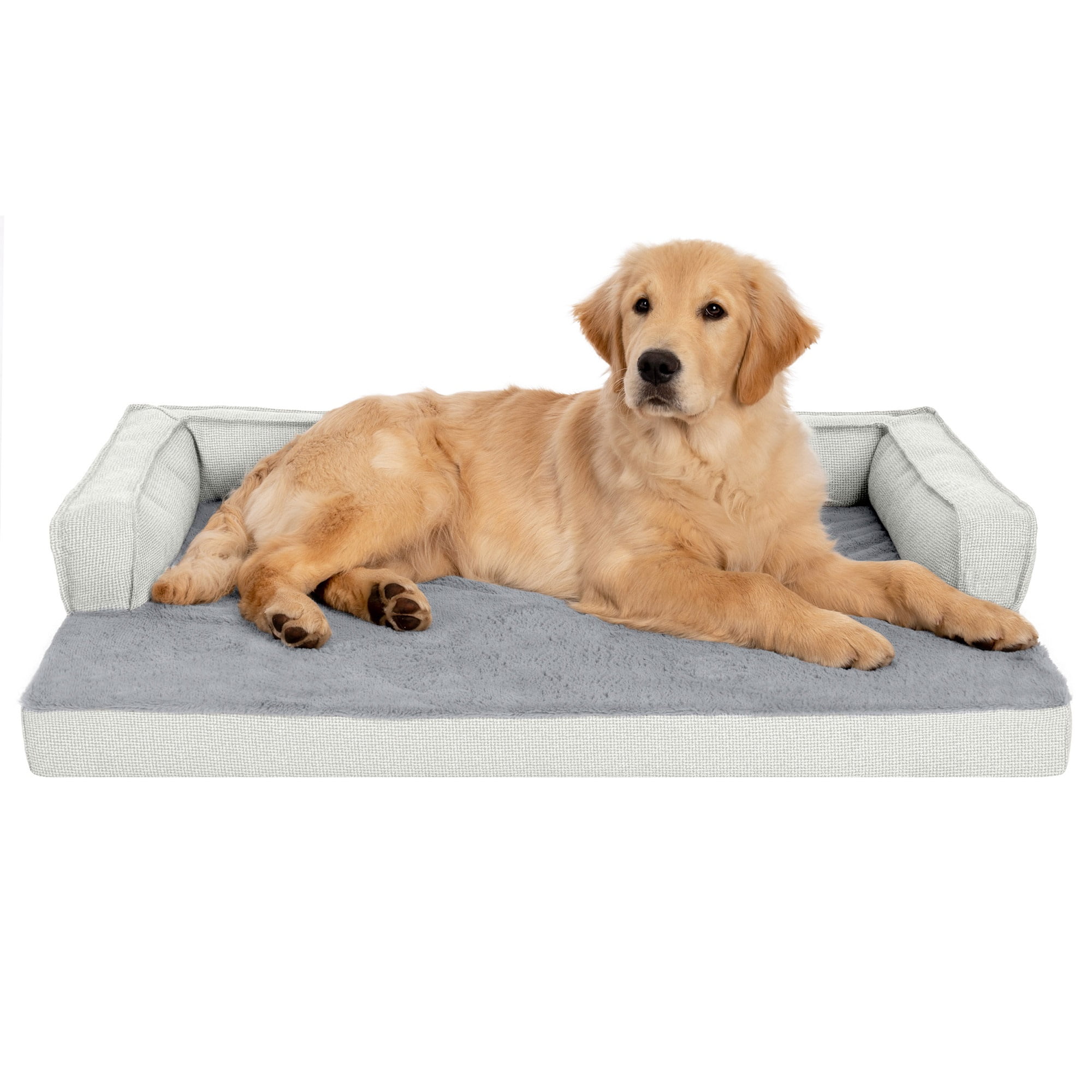 Free Shipping FurHaven Pet Products Large Plush Decorator Check Orthopedic Comfy Couch Dog Bed Gray Walmart