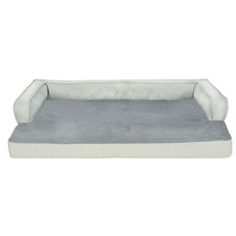FurHaven Pet Products Medium Embossed Faux Fur Suede Pillow Top Mattress Dog Cat Bed Taupe Walmart