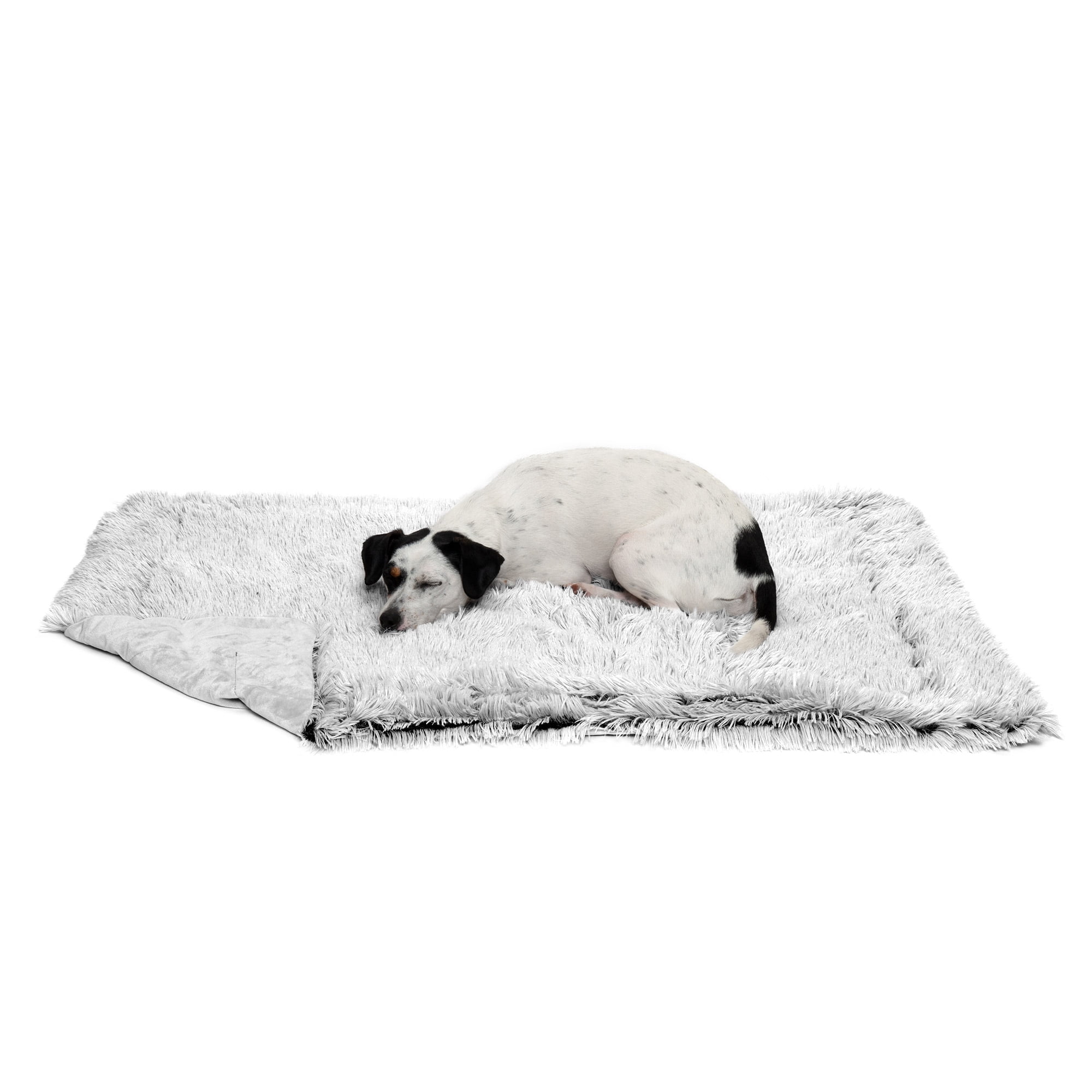Medium Mist Gray Waterproof Faux Fur and Velvet Pet Blanket
