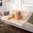 thumbnail image 1 of FurHaven Waterproof Throw Blanket For Dogs & Indoor Cats, Reversible Protective Pet Blanket, Extra Large, Long Faux Fur & Velvet, Taupe, 1 of 9