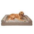 thumbnail image 1 of FurHaven Pet Products Luxe Fur & Performance Linen Cooling Gel Top Sofa Pet Bed for Dogs & Cats - Woodsmoke, Jumbo, 1 of 13