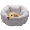 thumbnail image 1 of FurHaven Pet Products Luxury Faux Fur Warming Hi-Lo Cuddler Pet Bed - Gray, Medium - 23", 1 of 13