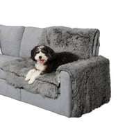 FurHaven Pet Products Luxury Fur Snuggle Spot Furniture Protector - Gray, One Size