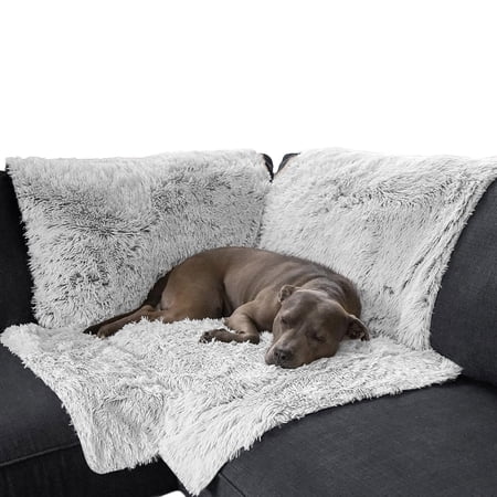 FurHaven Pet Products Luxury Fur Snuggle Spot Furniture Protector - Mist Gray, One Size