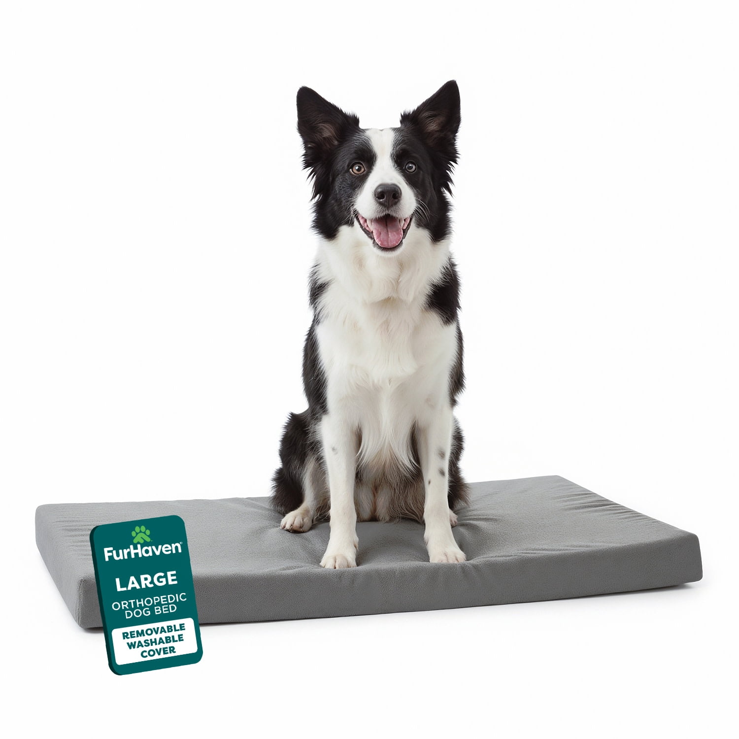 FurHaven Pet Products Restful Dreamer Medium/Large Orthopedic Foam Deluxe Crate Mat, Gray