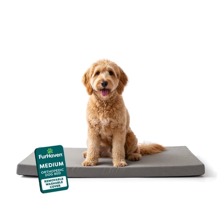 FurHaven Pet Products Mattress Edition Medium Memory Foam Dog Kennel & Crate Mat, Gray